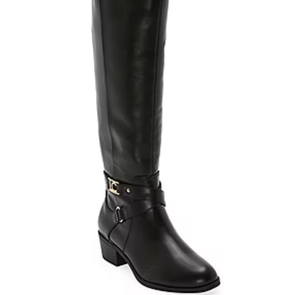 Liz Claiborne Womens Tarla Stacked Heel Riding Boots - Picture 1 of 4